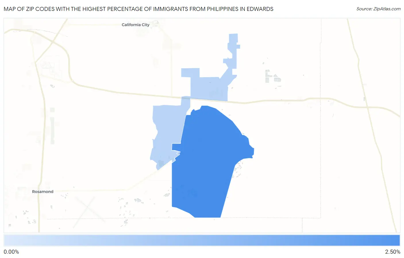 Zip Codes with the Highest Percentage of Immigrants from Philippines in Edwards Map