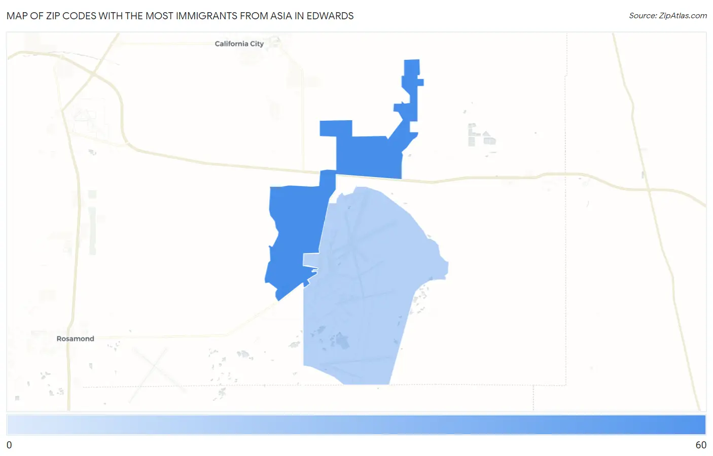 Zip Codes with the Most Immigrants from Asia in Edwards Map