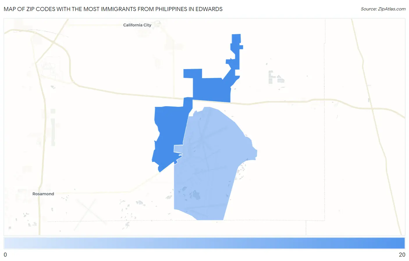 Zip Codes with the Most Immigrants from Philippines in Edwards Map
