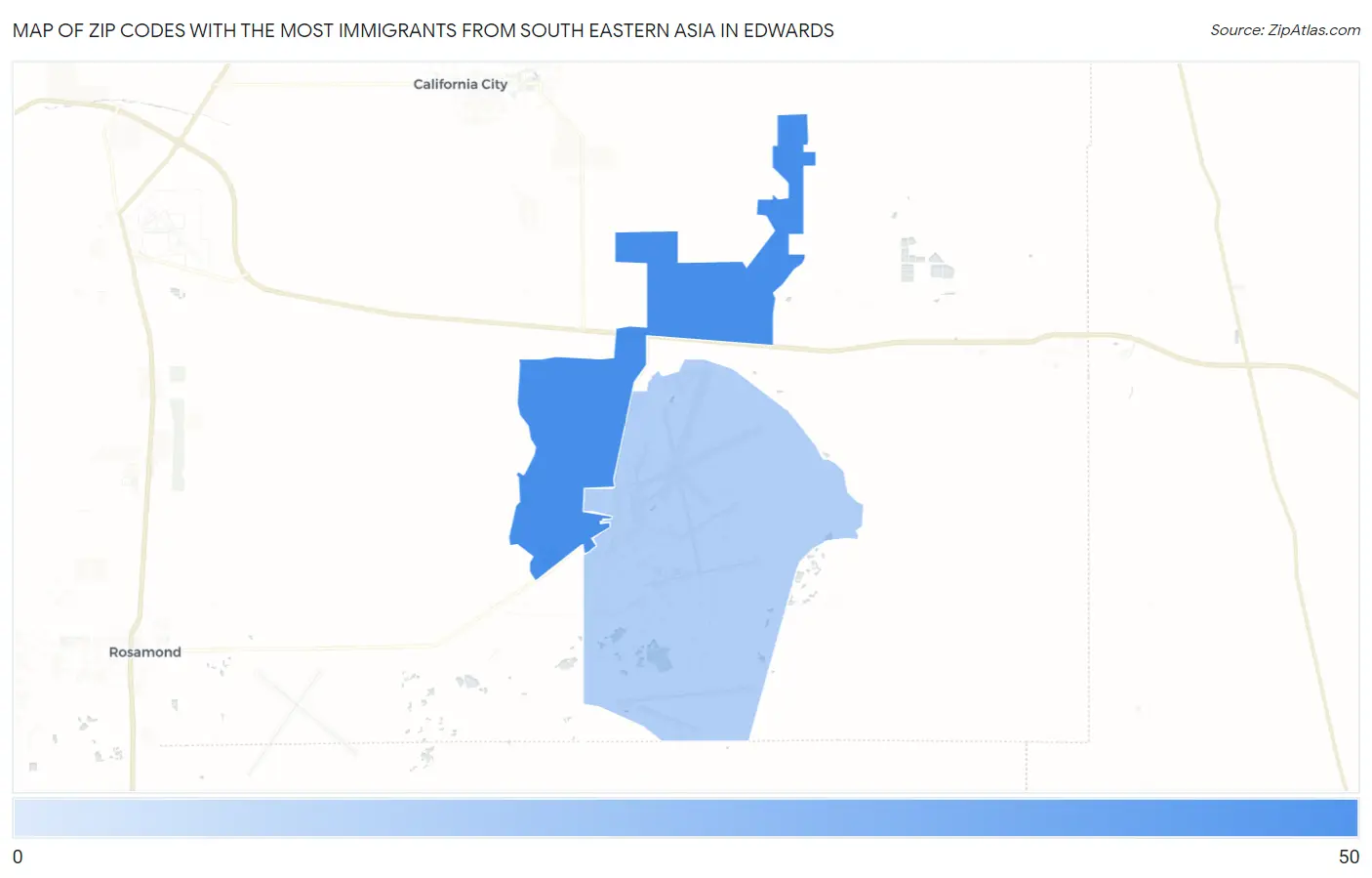 Zip Codes with the Most Immigrants from South Eastern Asia in Edwards Map