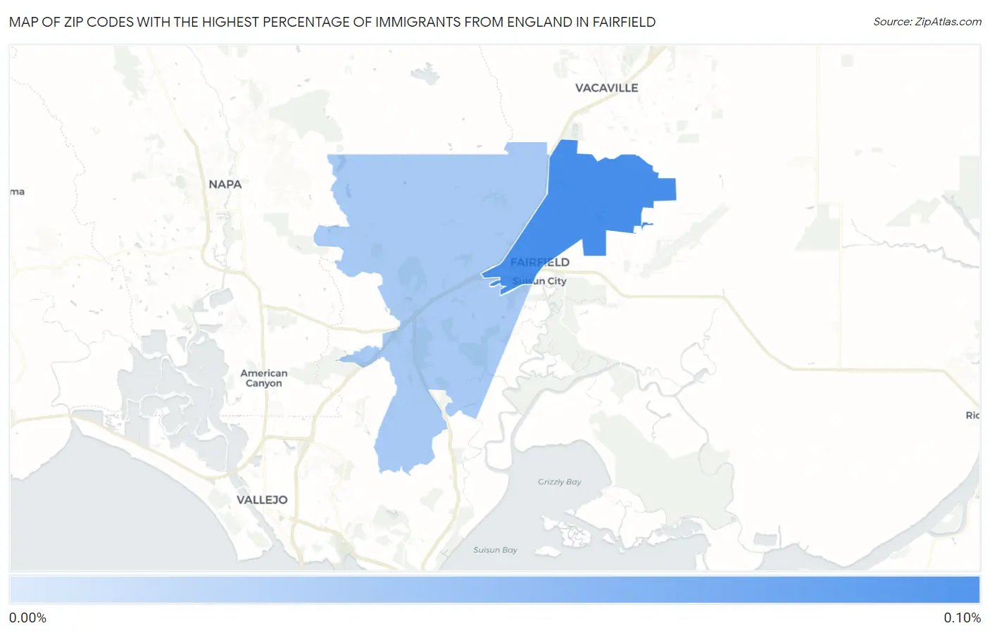 Zip Codes with the Highest Percentage of Immigrants from England in Fairfield Map