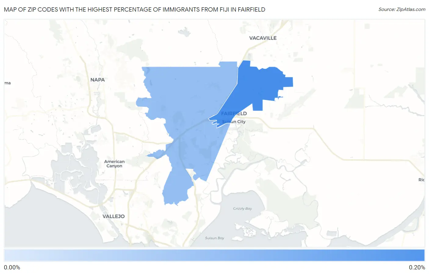 Zip Codes with the Highest Percentage of Immigrants from Fiji in Fairfield Map