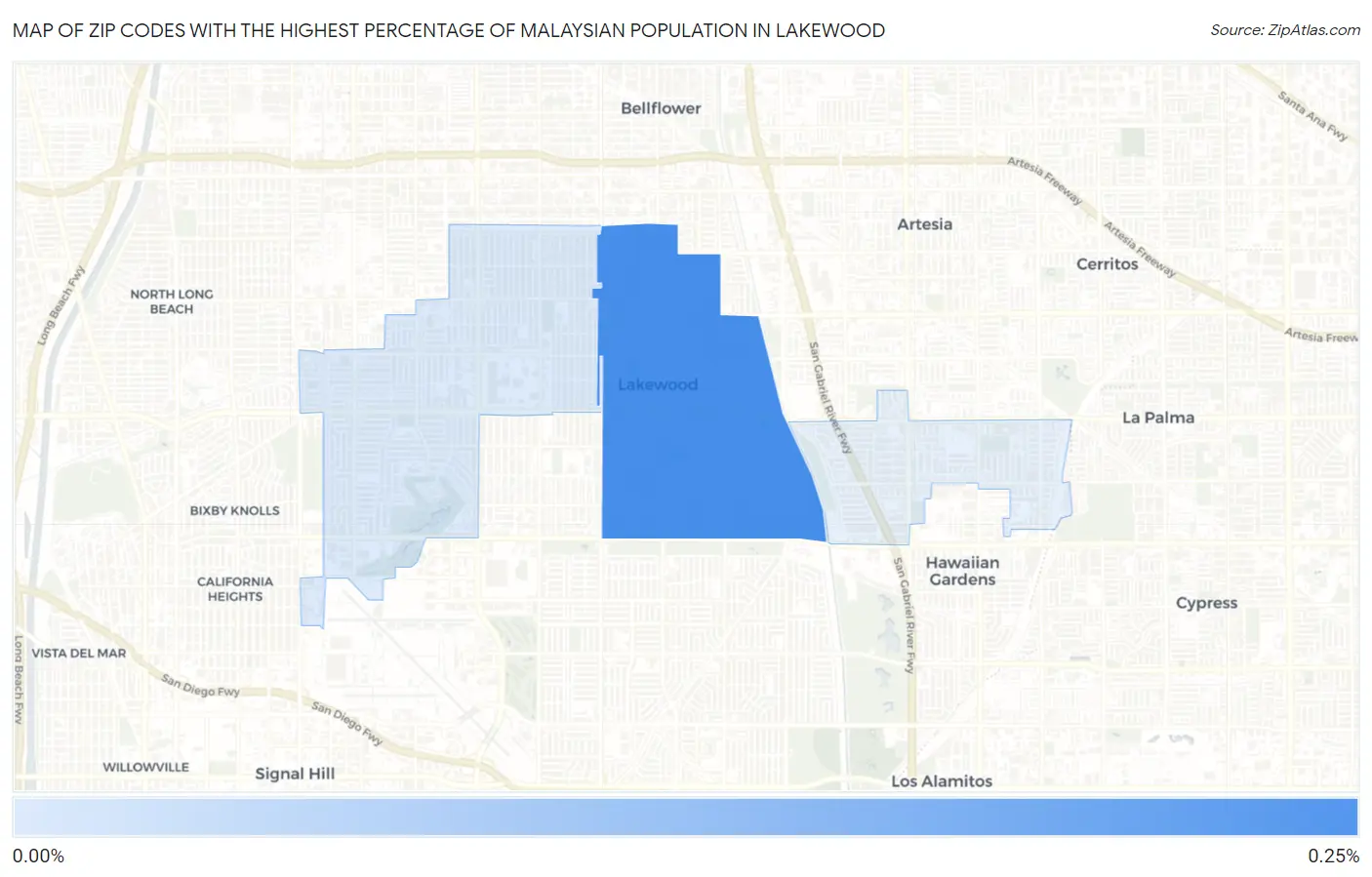 Zip Codes with the Highest Percentage of Malaysian Population in Lakewood Map