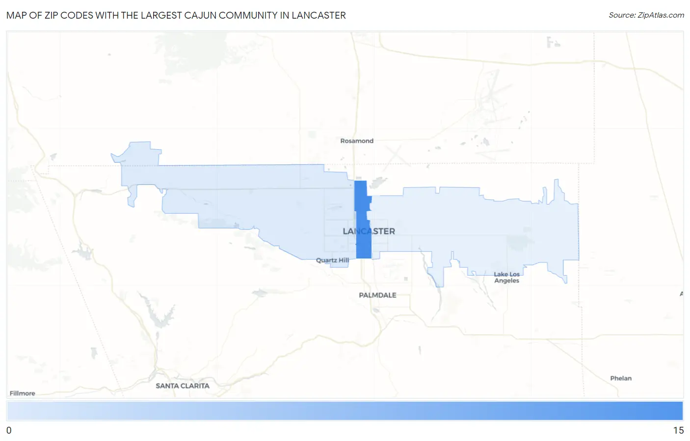 Zip Codes with the Largest Cajun Community in Lancaster Map