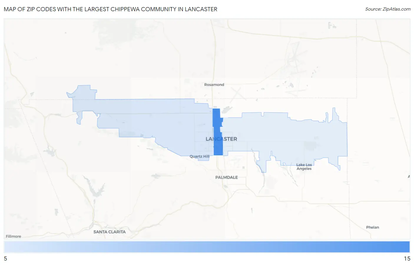 Zip Codes with the Largest Chippewa Community in Lancaster Map