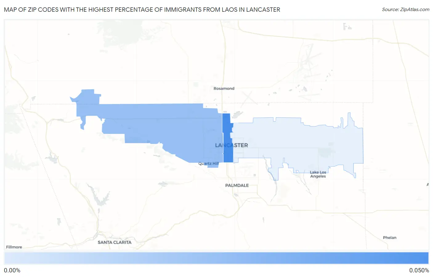 Zip Codes with the Highest Percentage of Immigrants from Laos in Lancaster Map