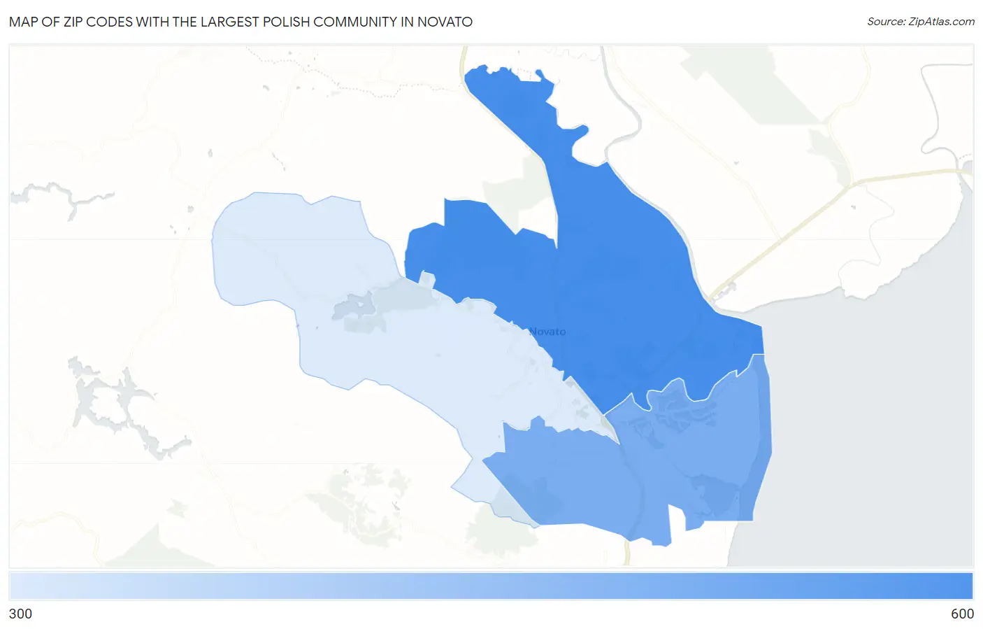 Zip Codes with the Largest Polish Community in Novato Map
