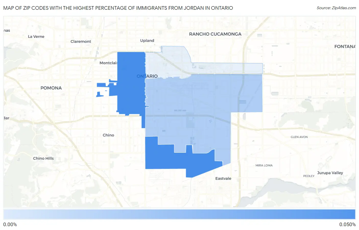 Zip Codes with the Highest Percentage of Immigrants from Jordan in Ontario Map