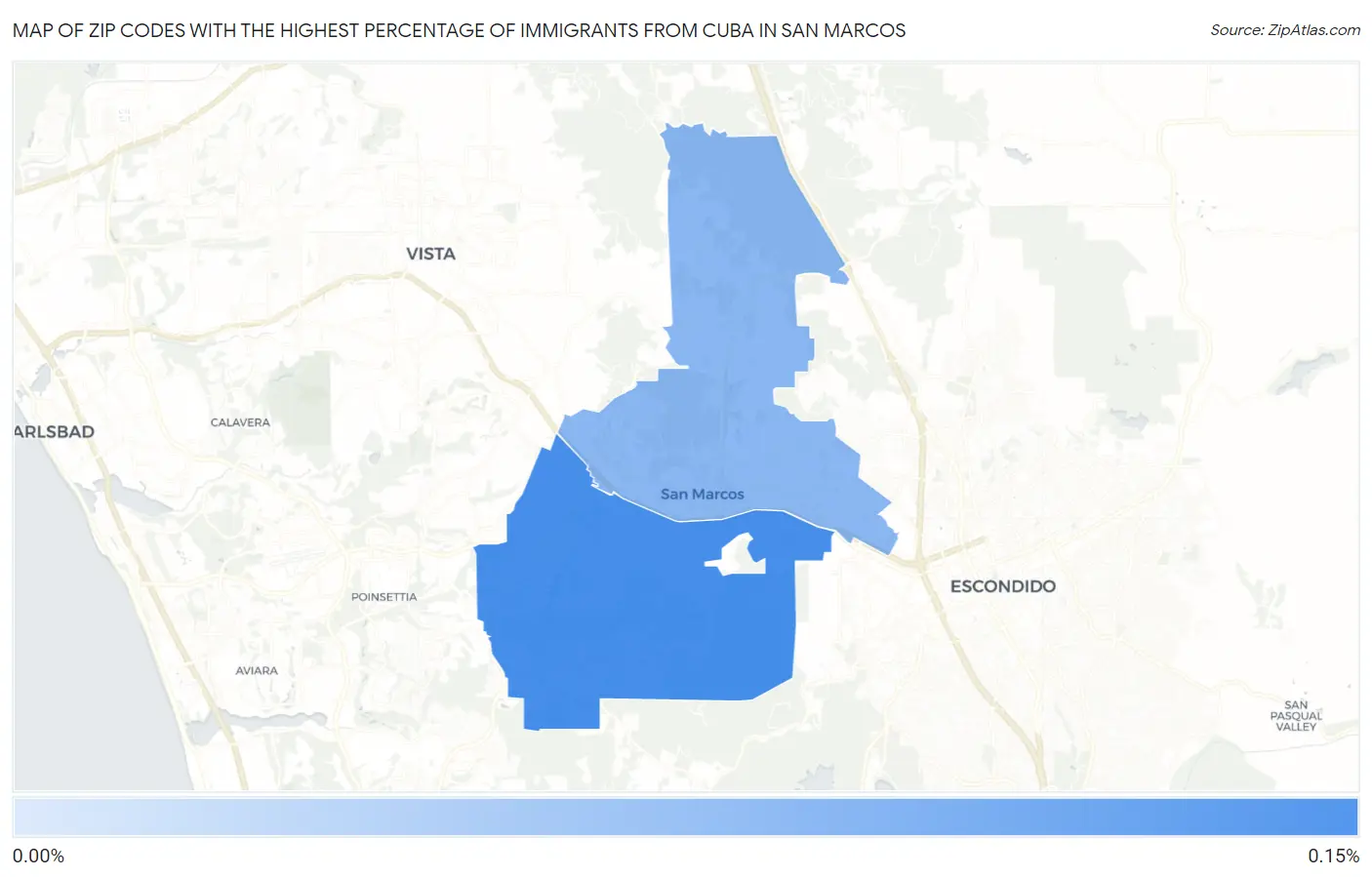 Zip Codes with the Highest Percentage of Immigrants from Cuba in San Marcos Map