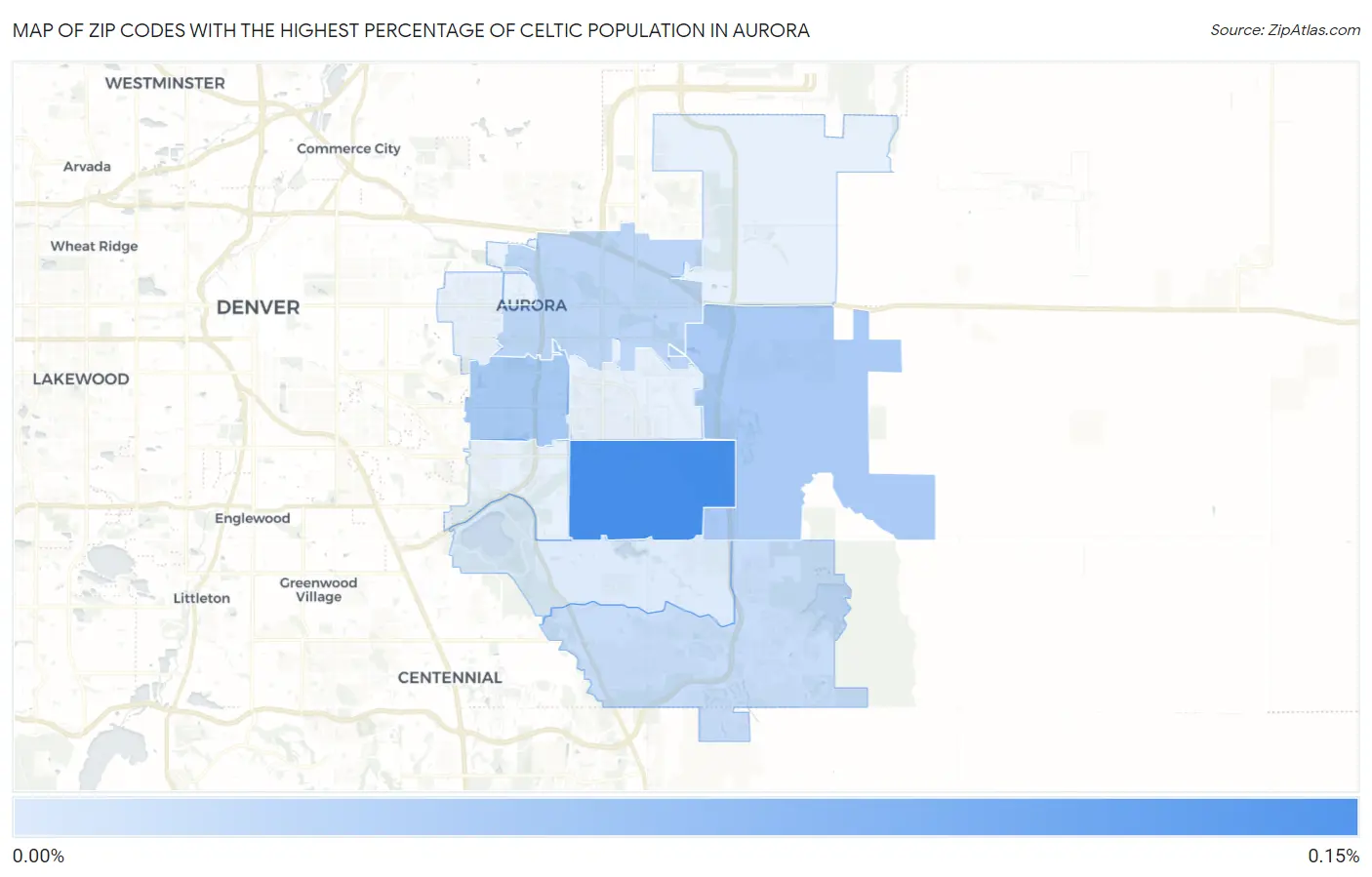 Zip Codes with the Highest Percentage of Celtic Population in Aurora Map