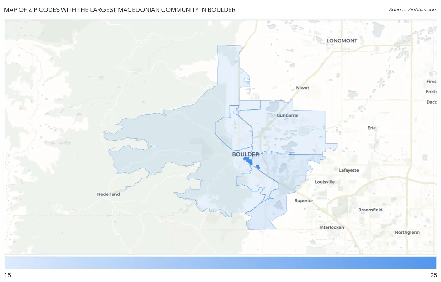 Zip Codes with the Largest Macedonian Community in Boulder Map