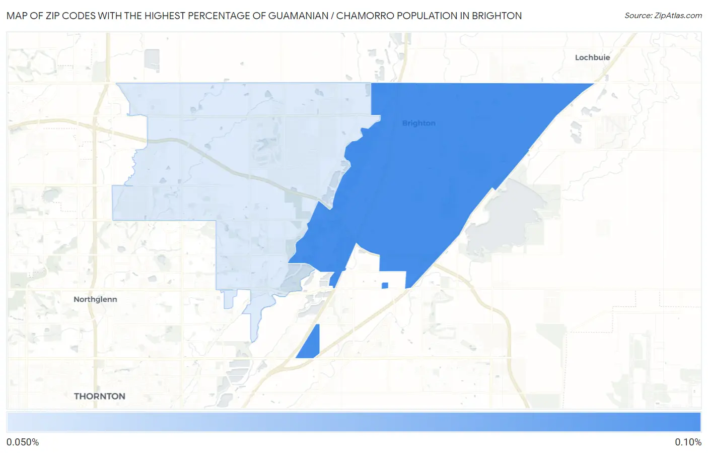 Zip Codes with the Highest Percentage of Guamanian / Chamorro Population in Brighton Map