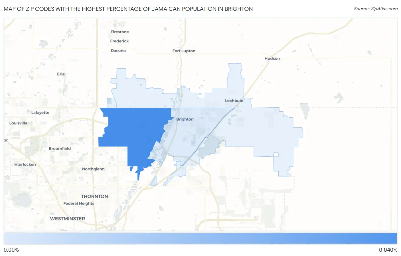 Zip Codes with the Highest Percentage of Jamaican Population in Brighton Map