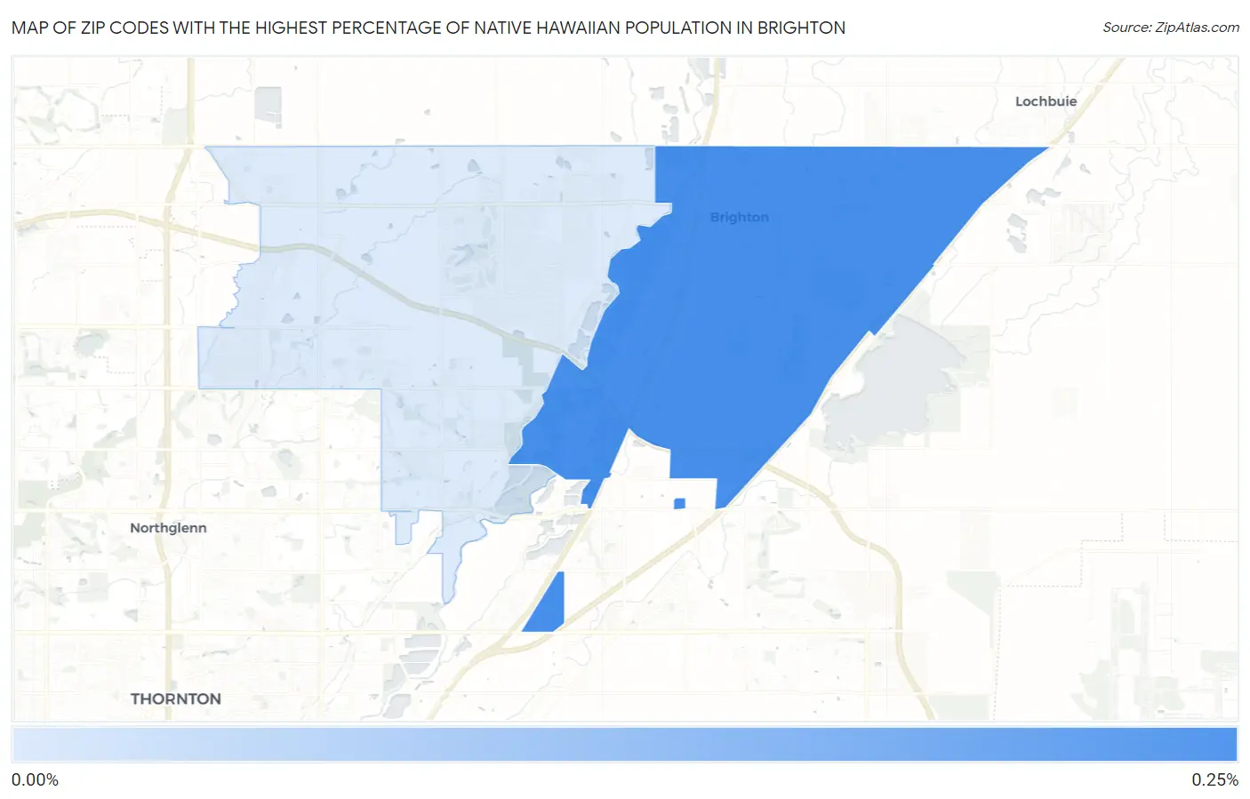 Zip Codes with the Highest Percentage of Native Hawaiian Population in Brighton Map