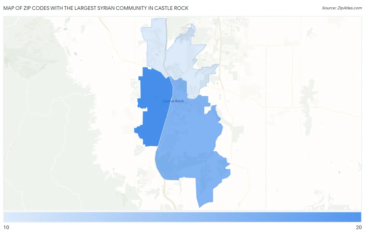 Zip Codes with the Largest Syrian Community in Castle Rock Map