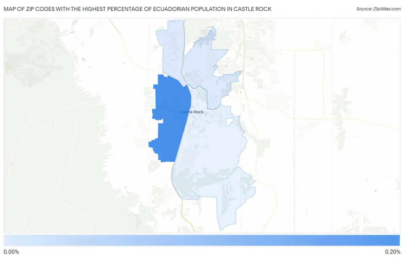 Zip Codes with the Highest Percentage of Ecuadorian Population in Castle Rock Map