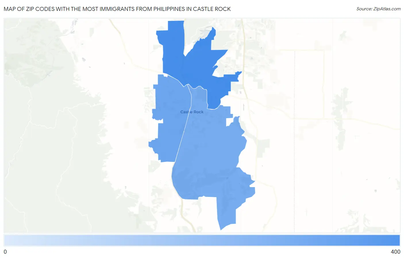 Zip Codes with the Most Immigrants from Philippines in Castle Rock Map