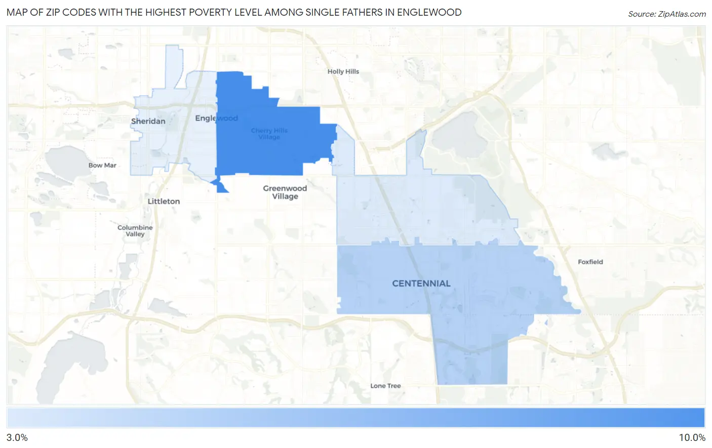 Zip Codes with the Highest Poverty Level Among Single Fathers in Englewood Map