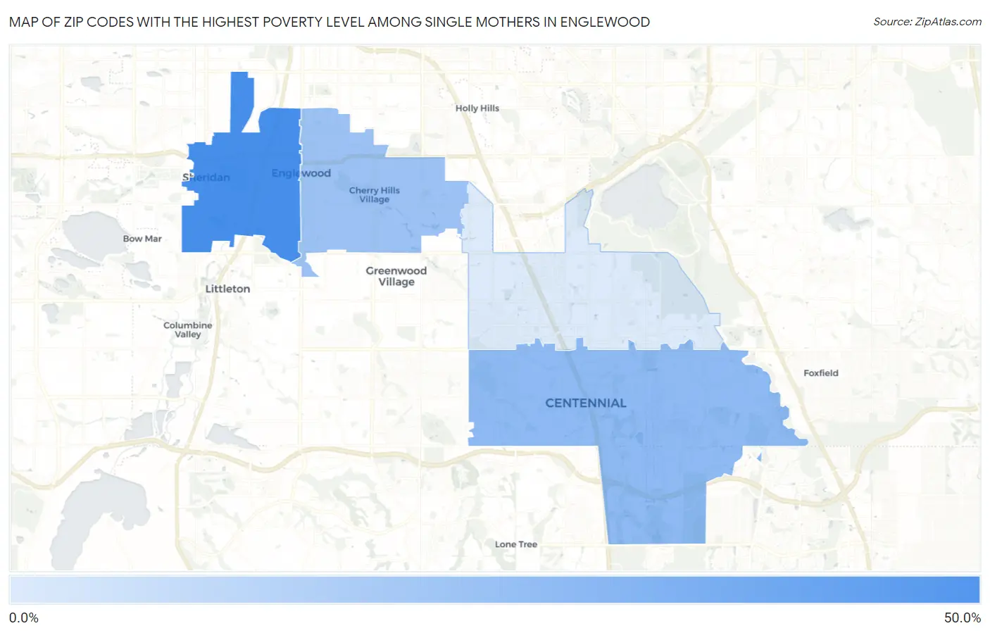Zip Codes with the Highest Poverty Level Among Single Mothers in Englewood Map