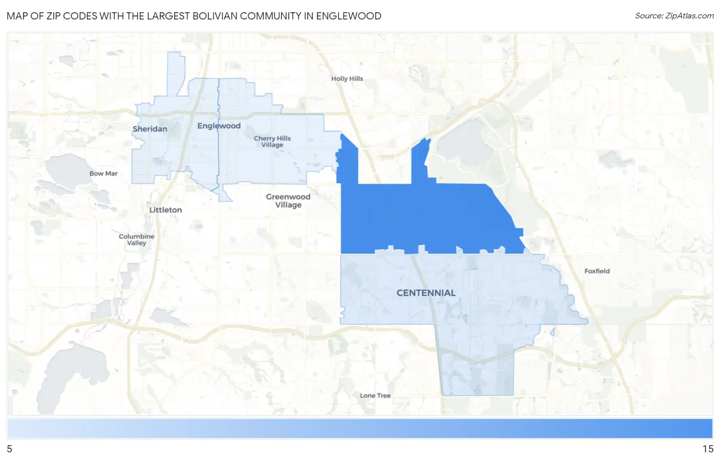 Zip Codes with the Largest Bolivian Community in Englewood Map