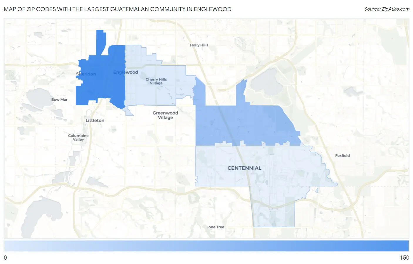 Zip Codes with the Largest Guatemalan Community in Englewood Map