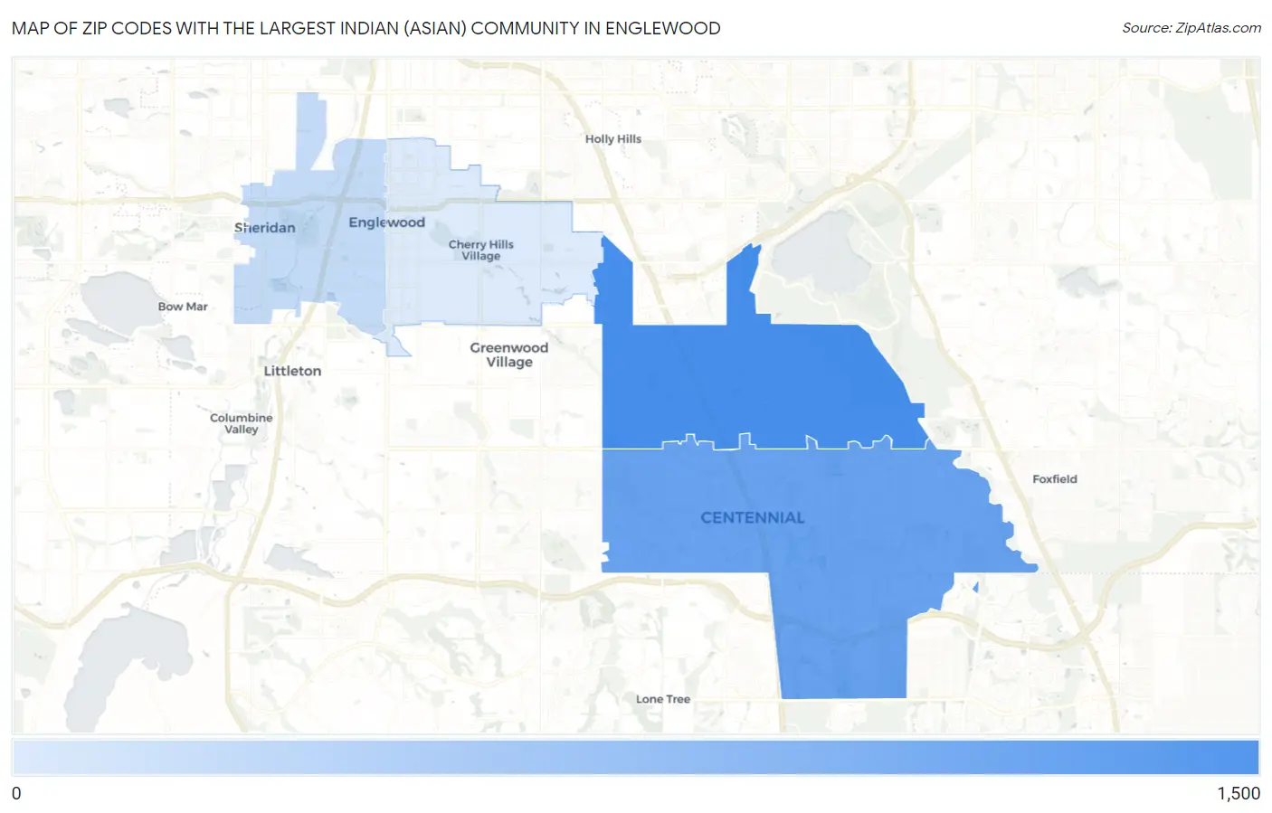Zip Codes with the Largest Indian (Asian) Community in Englewood Map