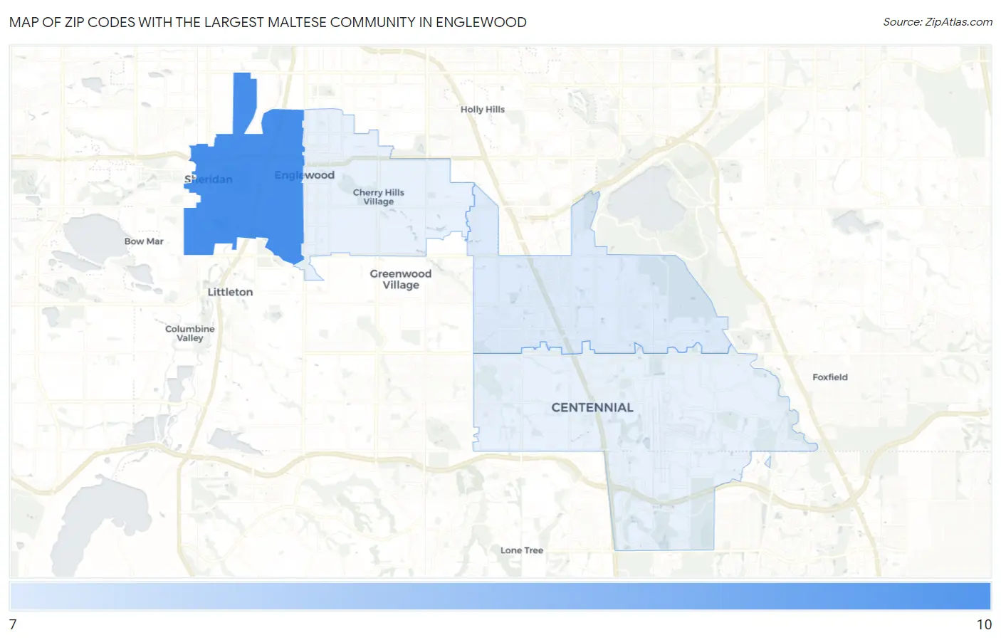 Zip Codes with the Largest Maltese Community in Englewood Map