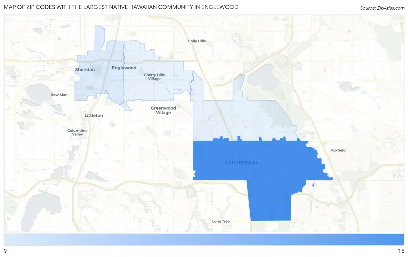 Zip Codes with the Largest Native Hawaiian Community in Englewood Map