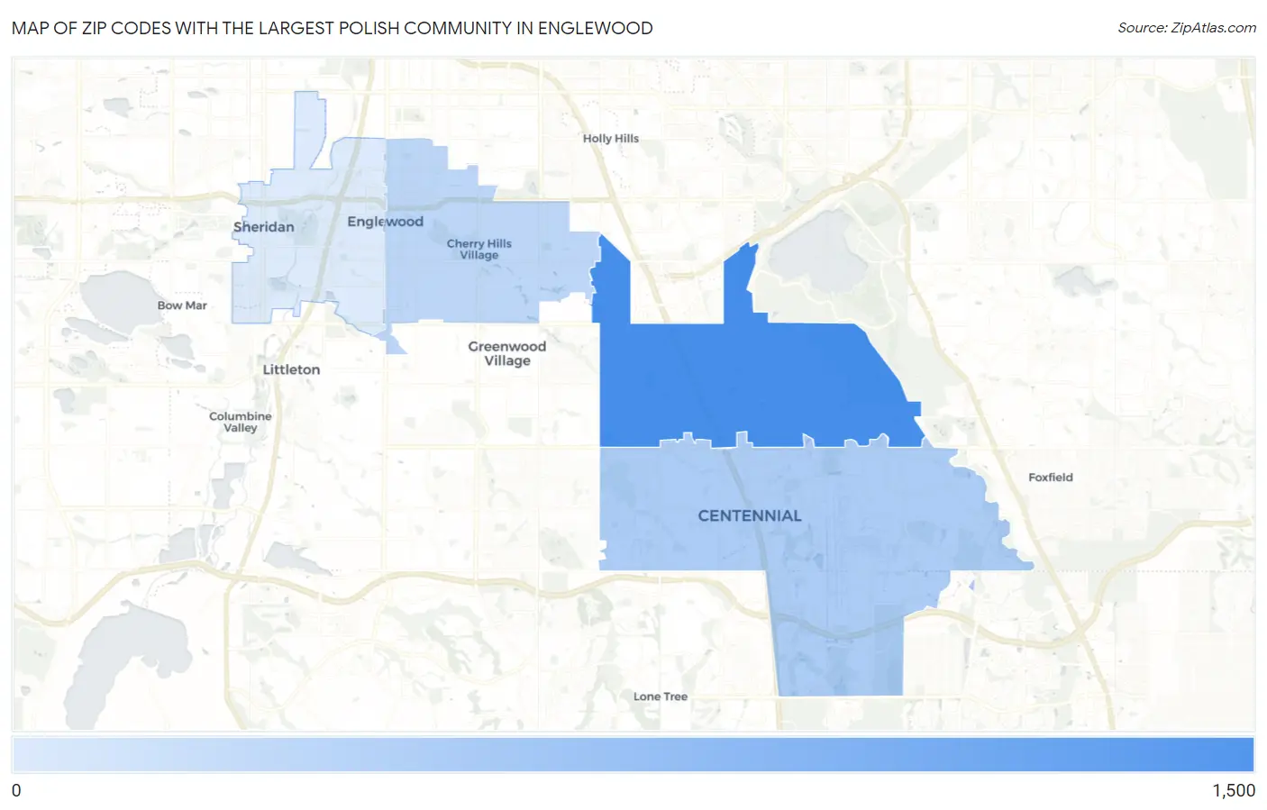 Zip Codes with the Largest Polish Community in Englewood Map