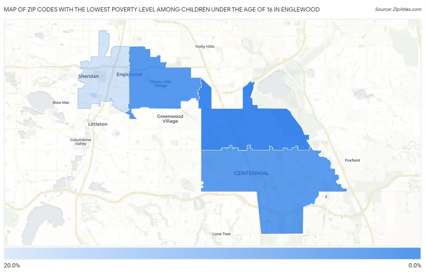 Zip Codes with the Lowest Poverty Level Among Children Under the Age of 16 in Englewood Map