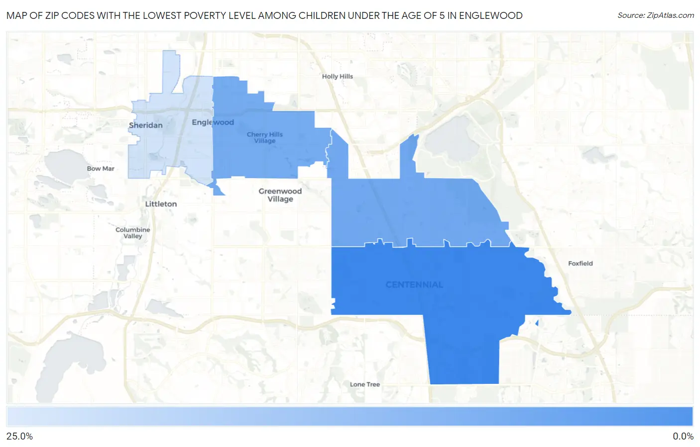 Zip Codes with the Lowest Poverty Level Among Children Under the Age of 5 in Englewood Map