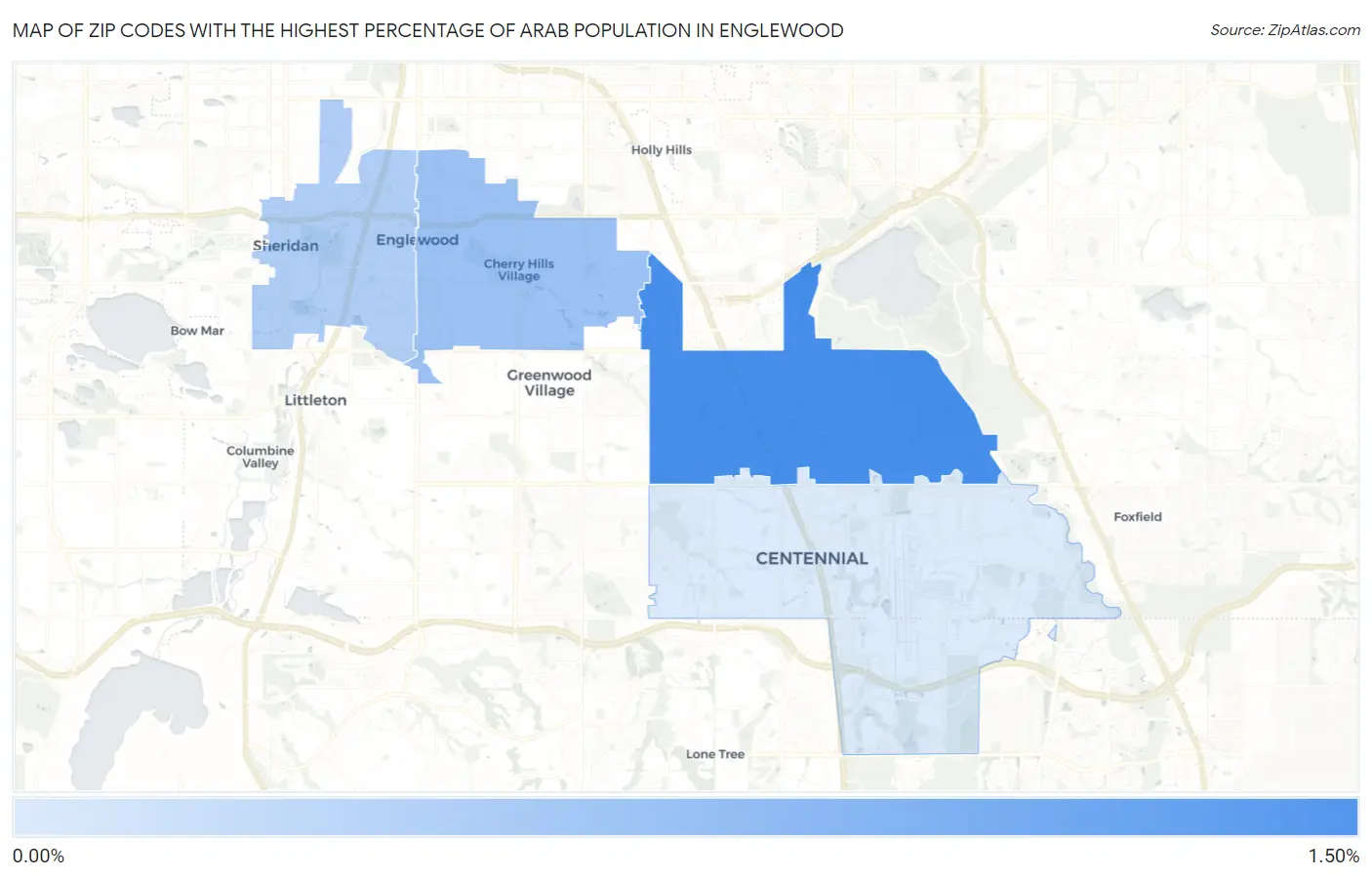 Zip Codes with the Highest Percentage of Arab Population in Englewood Map