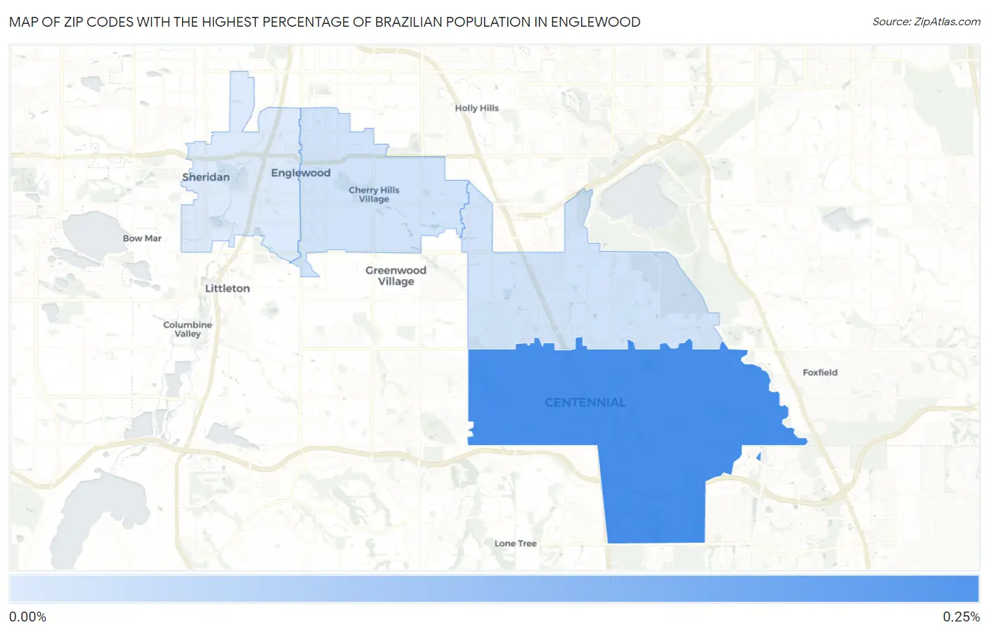 Zip Codes with the Highest Percentage of Brazilian Population in Englewood Map