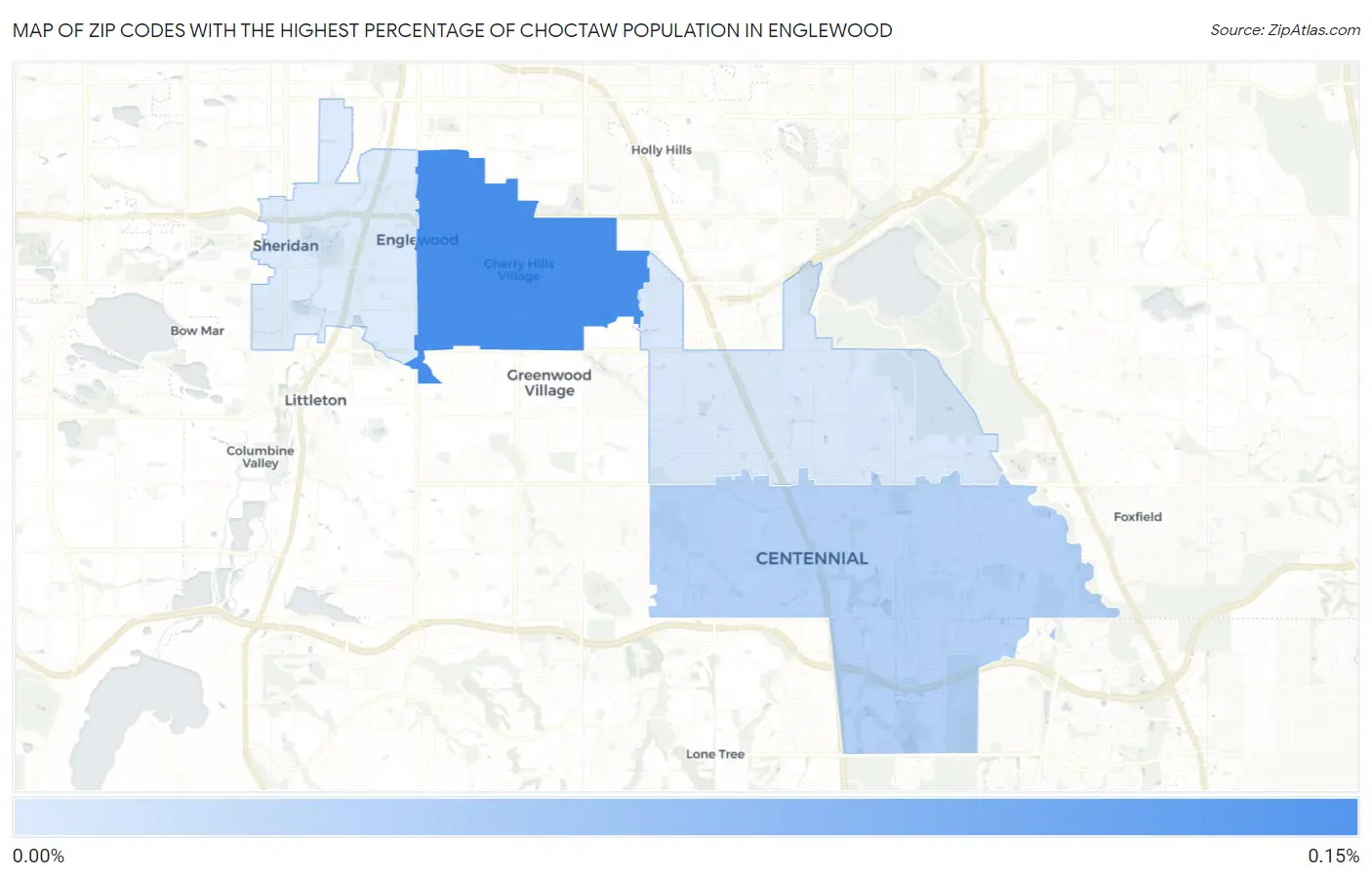 Zip Codes with the Highest Percentage of Choctaw Population in Englewood Map