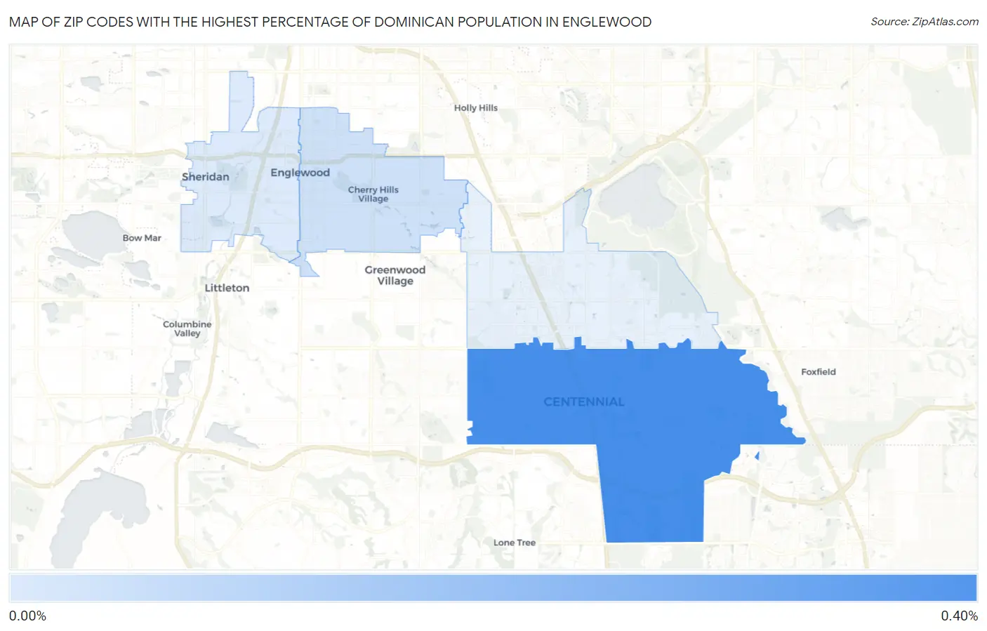 Zip Codes with the Highest Percentage of Dominican Population in Englewood Map