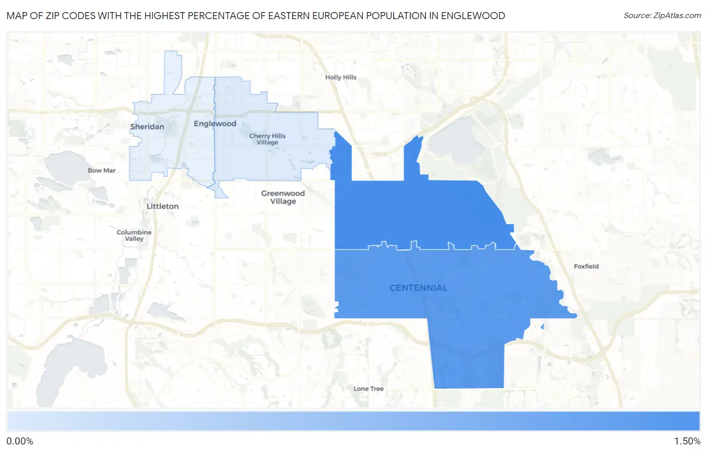 Zip Codes with the Highest Percentage of Eastern European Population in Englewood Map