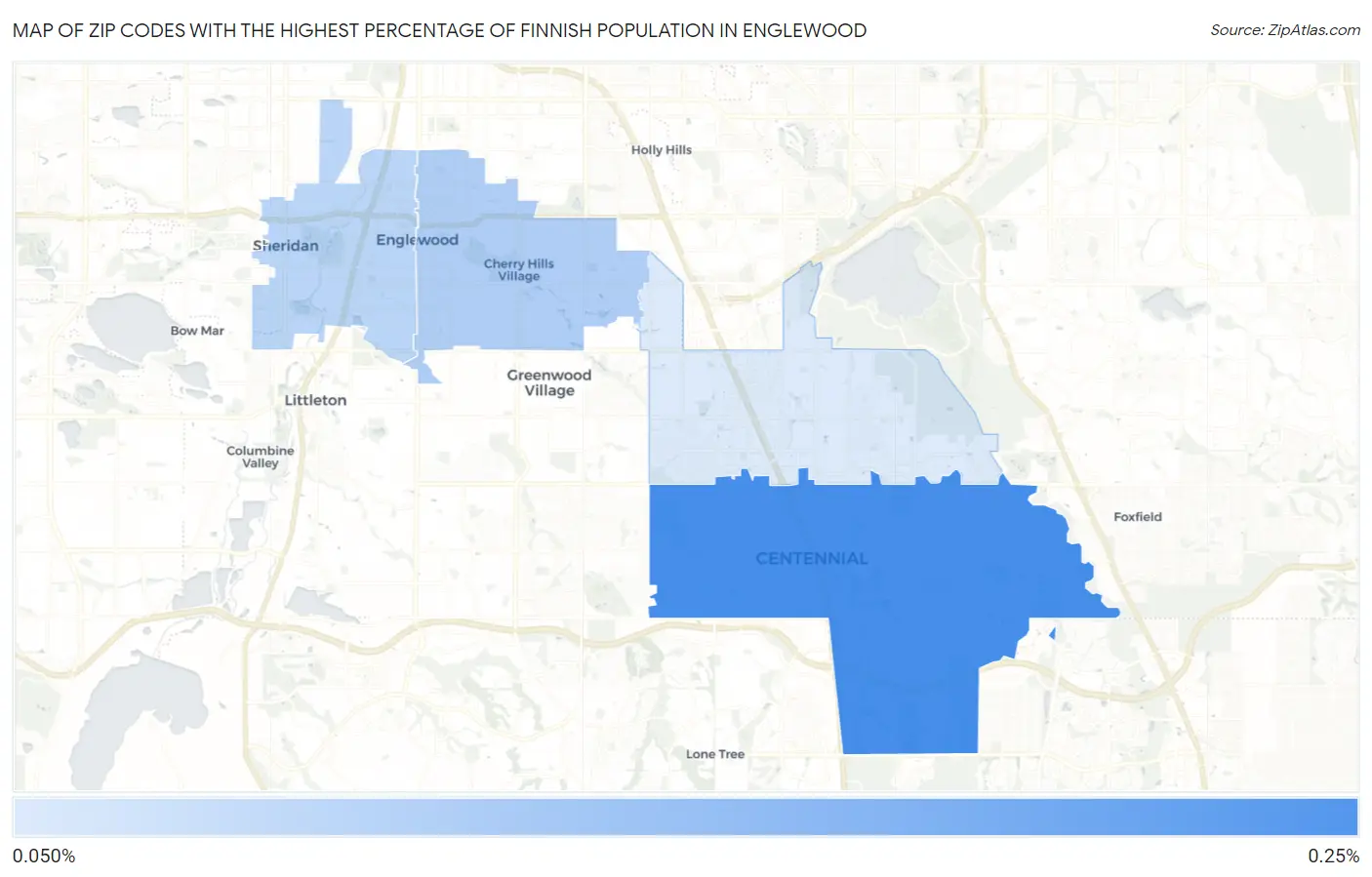 Zip Codes with the Highest Percentage of Finnish Population in Englewood Map