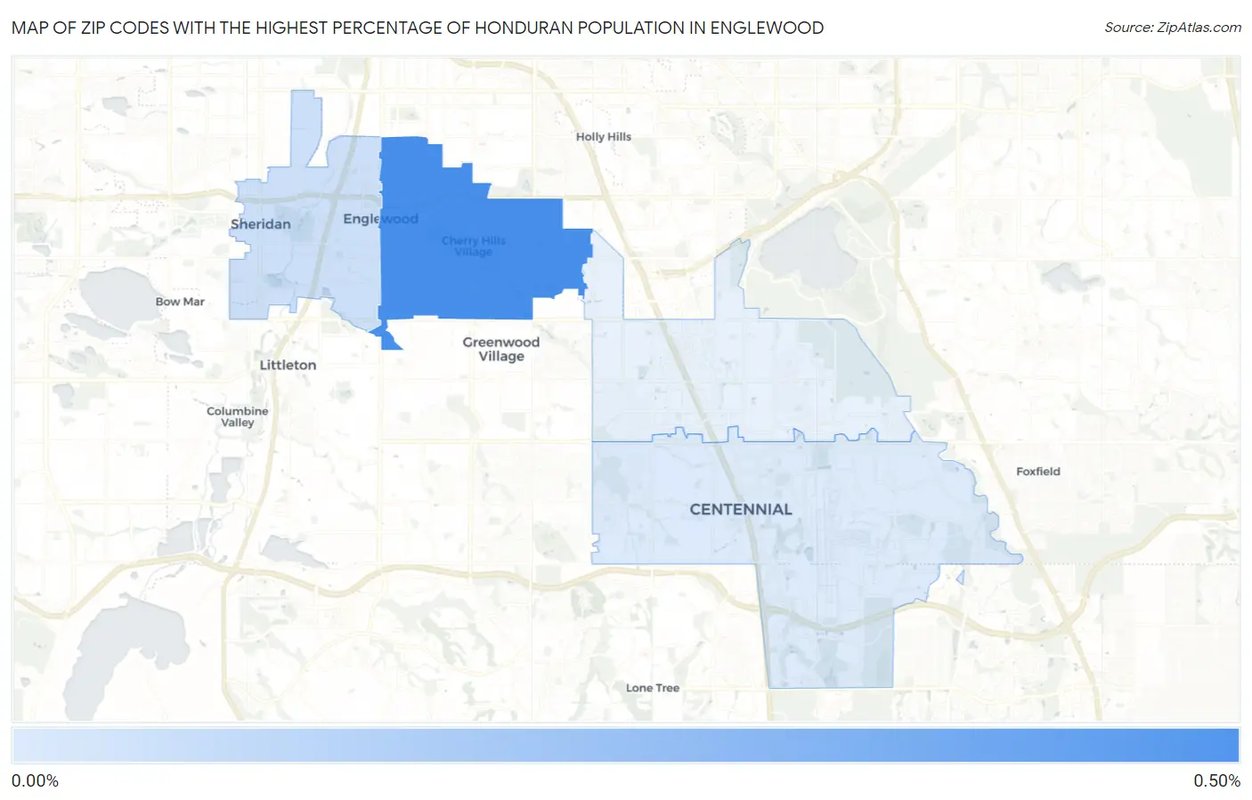 Zip Codes with the Highest Percentage of Honduran Population in Englewood Map