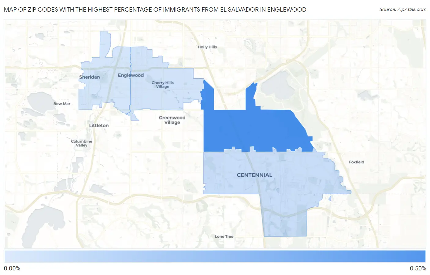 Zip Codes with the Highest Percentage of Immigrants from El Salvador in Englewood Map