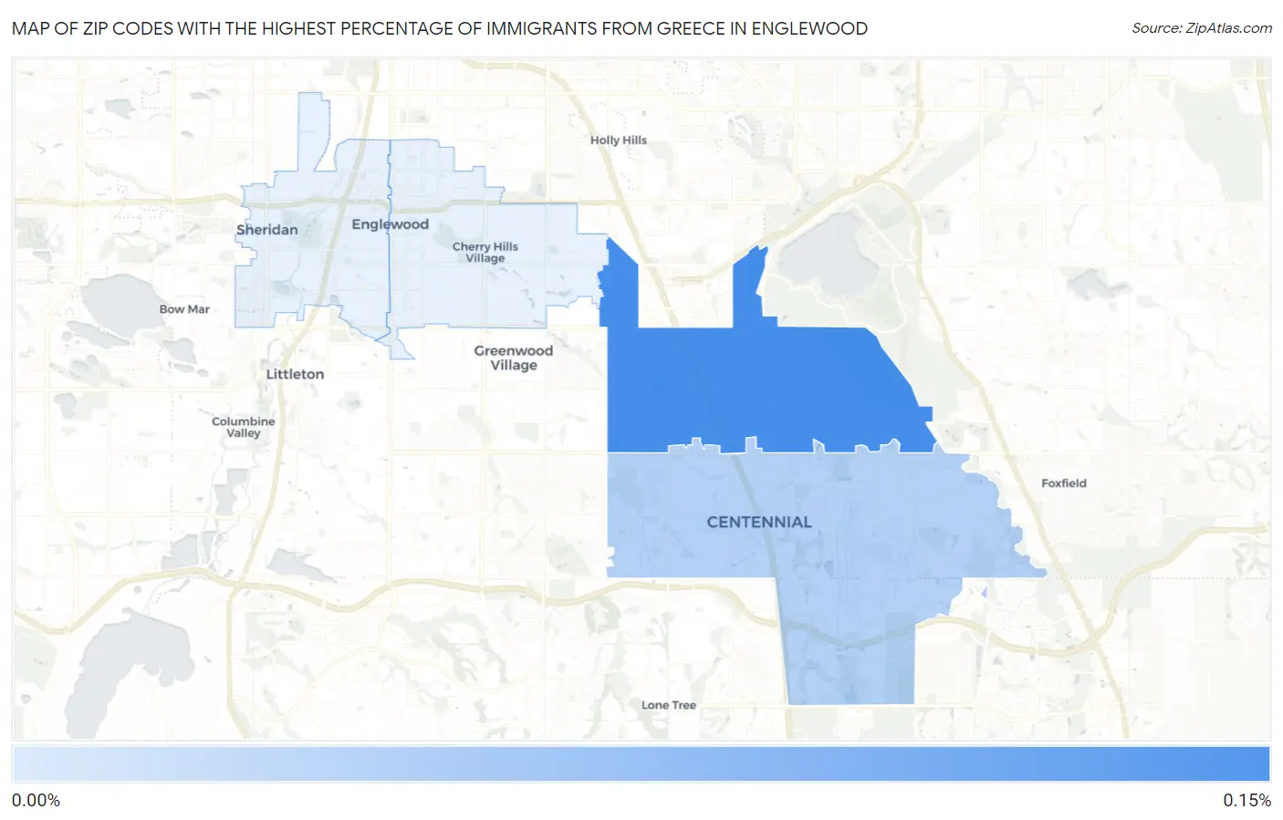 Zip Codes with the Highest Percentage of Immigrants from Greece in Englewood Map