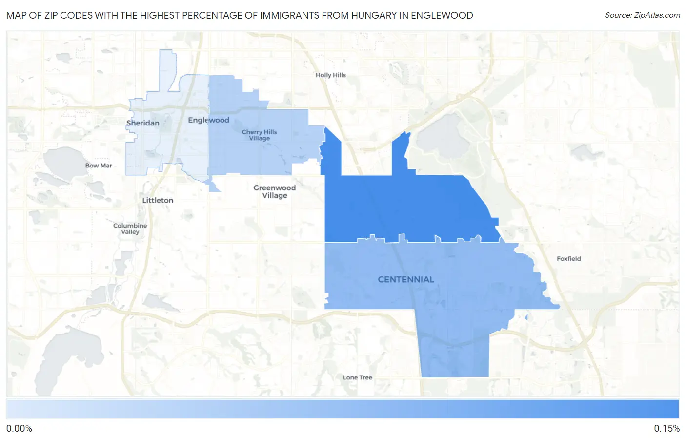 Zip Codes with the Highest Percentage of Immigrants from Hungary in Englewood Map