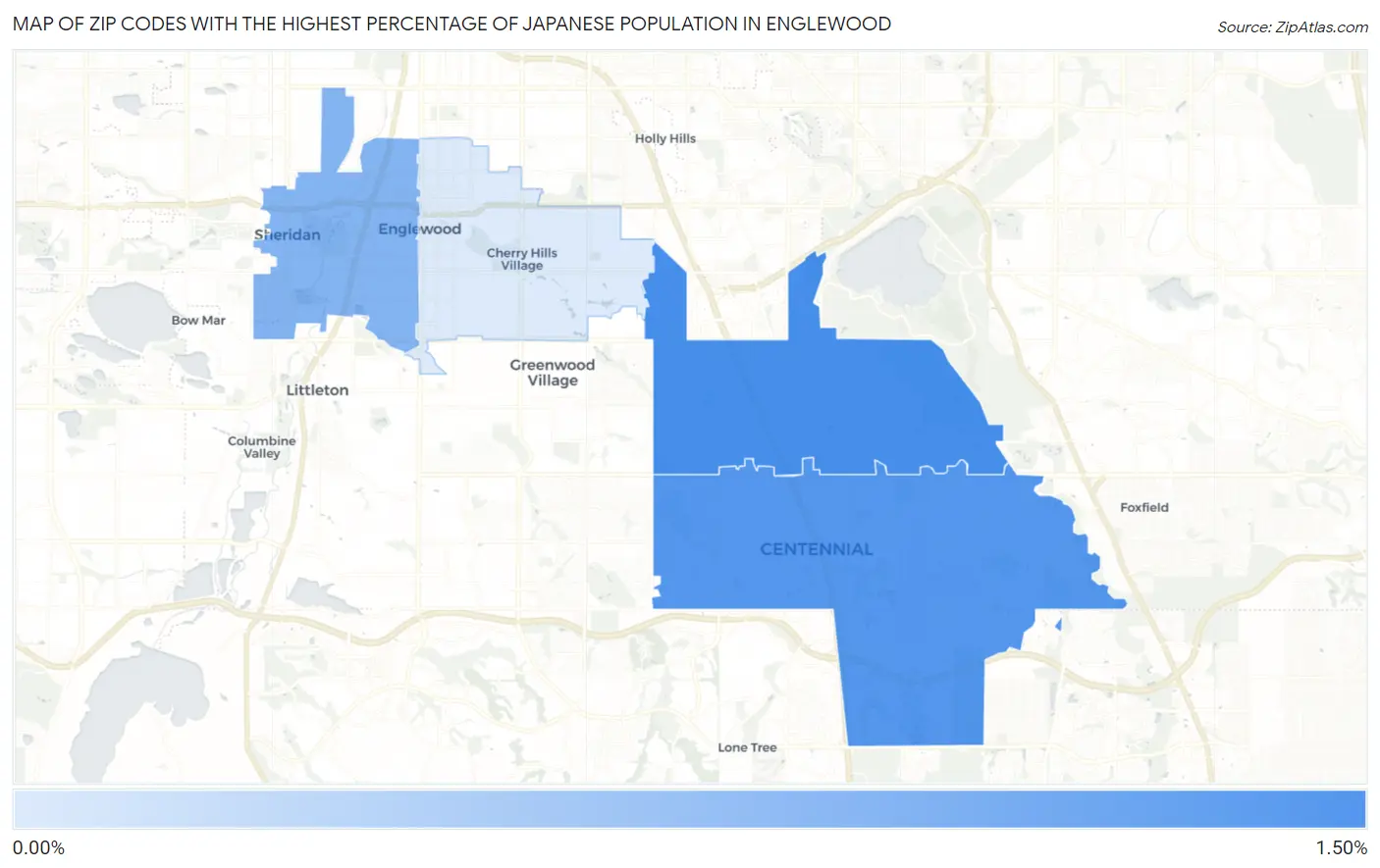 Zip Codes with the Highest Percentage of Japanese Population in Englewood Map