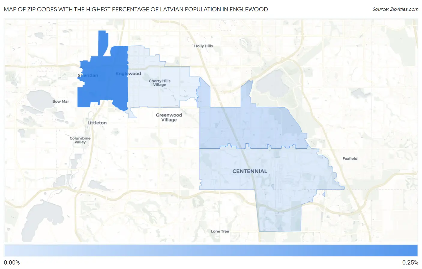 Zip Codes with the Highest Percentage of Latvian Population in Englewood Map