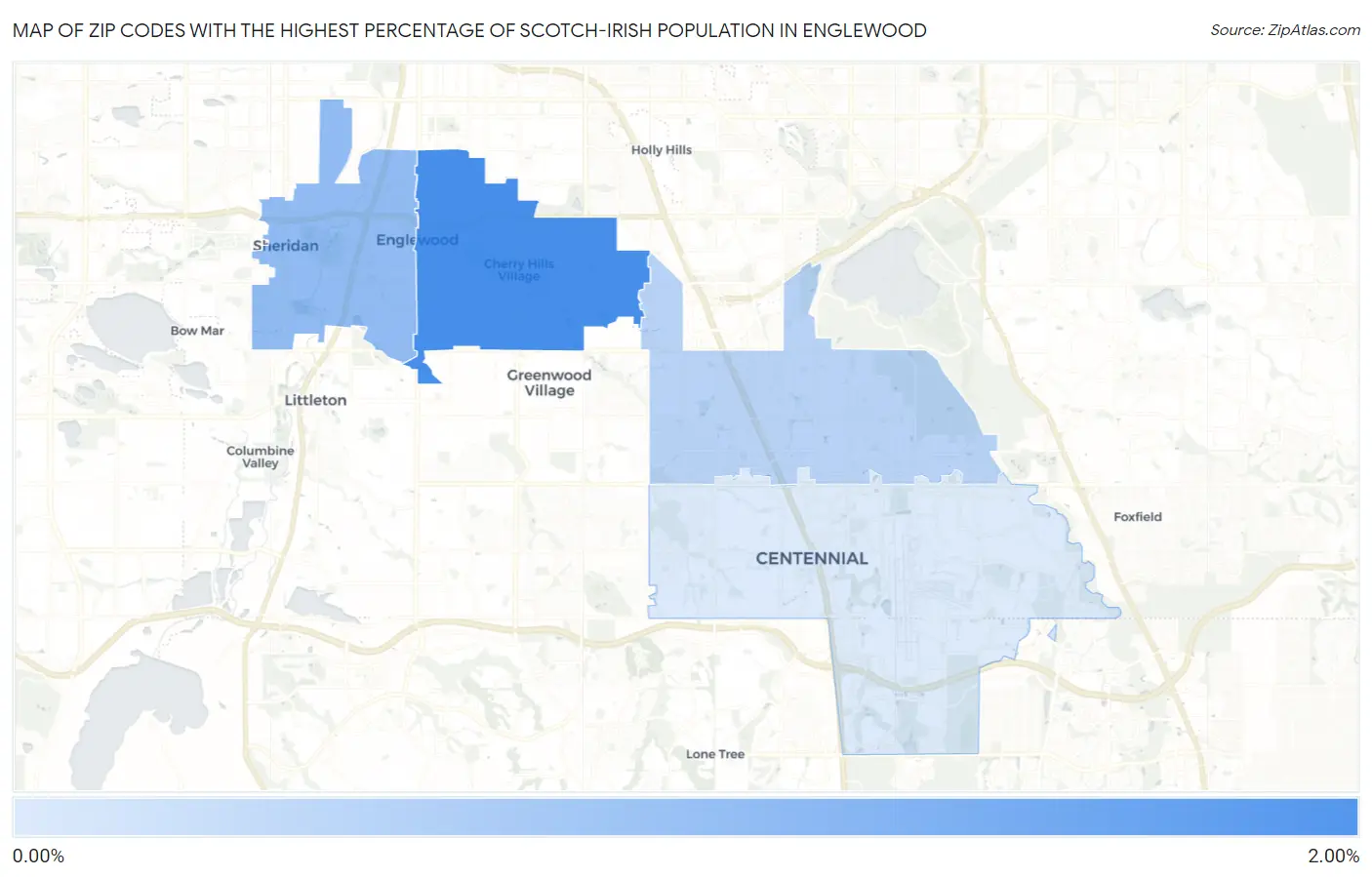 Zip Codes with the Highest Percentage of Scotch-Irish Population in Englewood Map