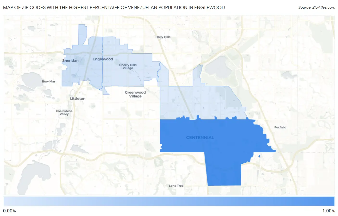 Zip Codes with the Highest Percentage of Venezuelan Population in Englewood Map