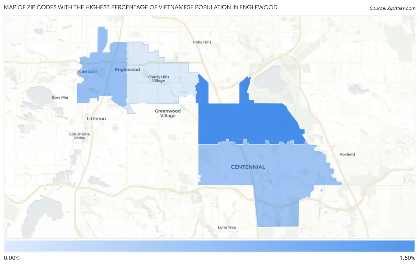 Zip Codes with the Highest Percentage of Vietnamese Population in Englewood Map