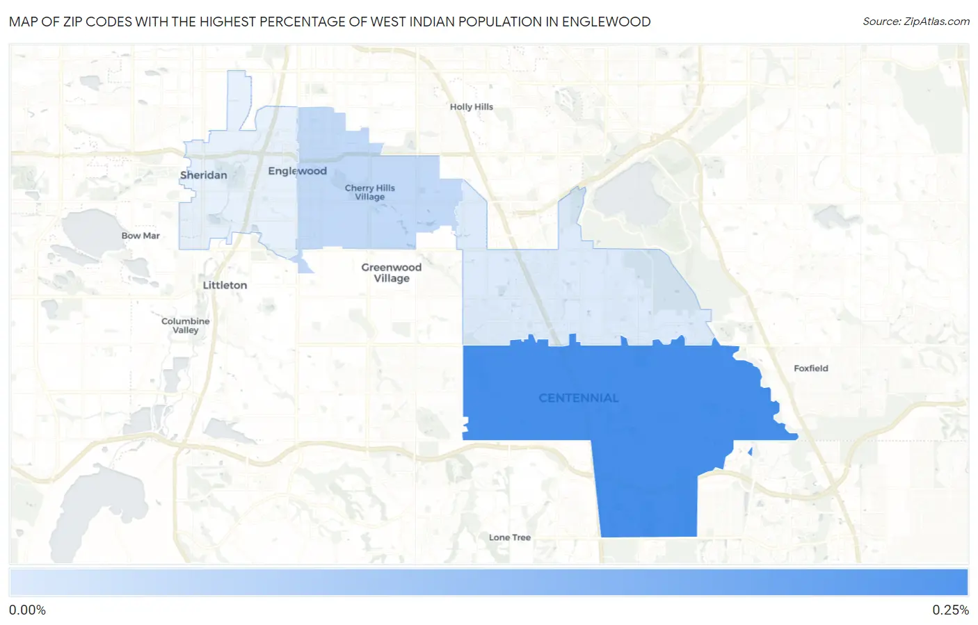 Zip Codes with the Highest Percentage of West Indian Population in Englewood Map