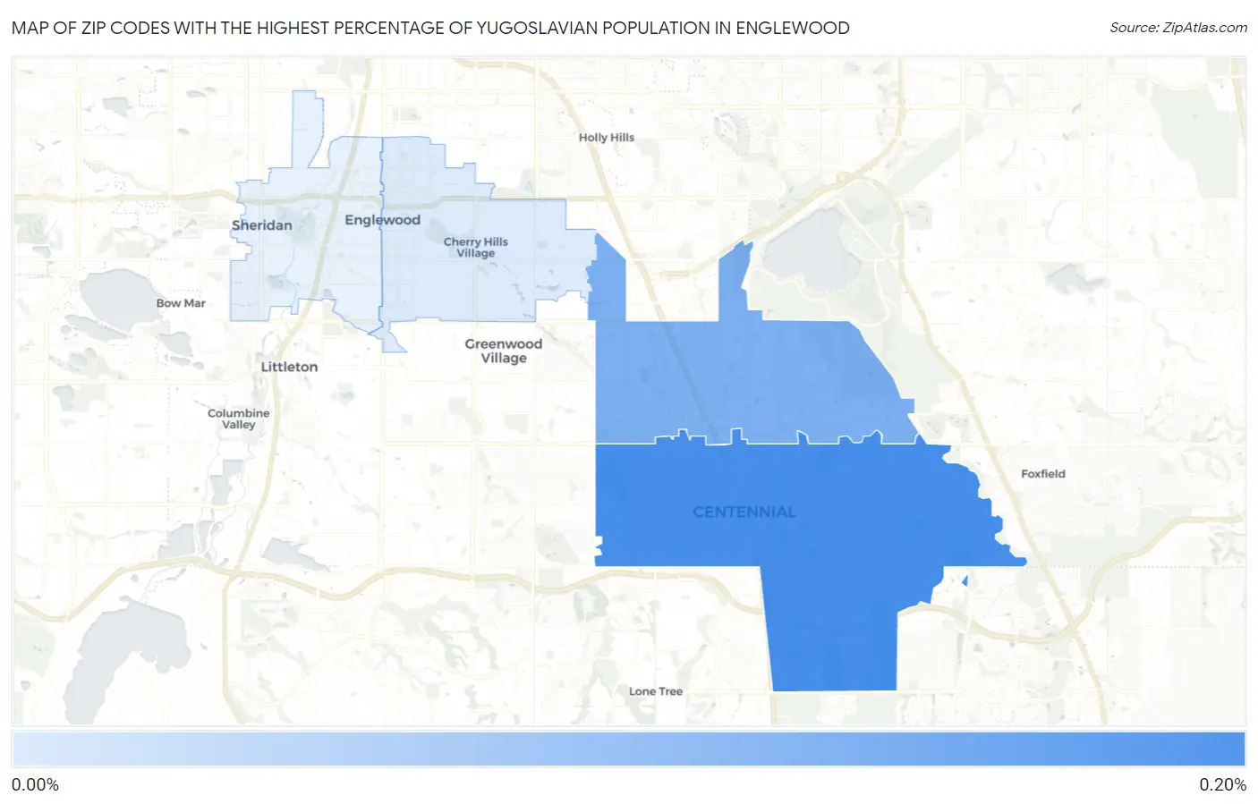 Zip Codes with the Highest Percentage of Yugoslavian Population in Englewood Map