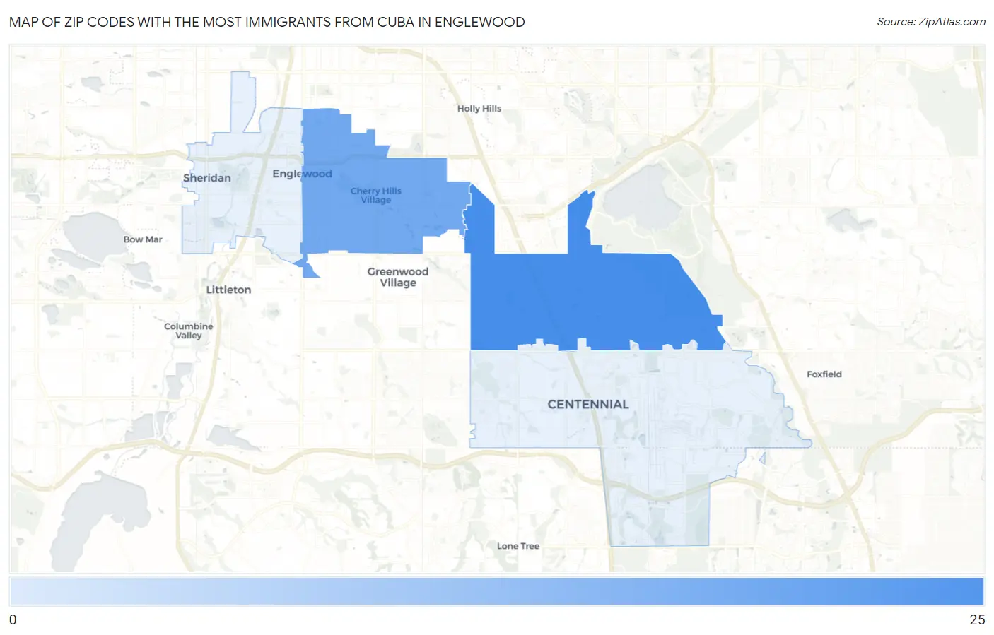 Zip Codes with the Most Immigrants from Cuba in Englewood Map