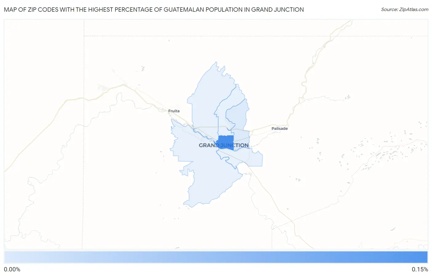 Zip Codes with the Highest Percentage of Guatemalan Population in Grand Junction Map